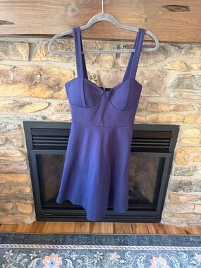 Lulu's Navy blue Mini Dress with Sweetheart Bodice